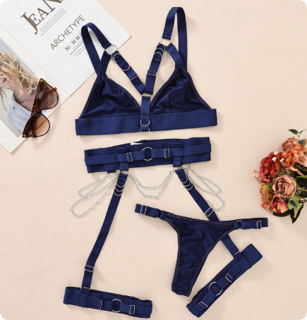 Women's Bundled Waist And Leg Loop Adjustable Sexy Lingerie Set - Image 2